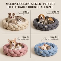 Vente en gros de lits pour chiens en forme de canapé, doux, modernes, luxueux, faits à la main, tissés, lavables, en peluche, rembourrés en coton PP, OEM/ODM