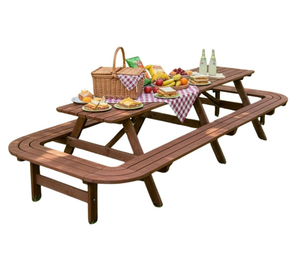 <span class=keywords><strong>Table</strong></span> et chaises de salle à manger d'extérieur en teck pour 14-<span class=keywords><strong>16</strong></span> <span class=keywords><strong>personnes</strong></span> avec trous pour parasol, résistantes aux intempéries, pour jardin et cour - Product Image 1