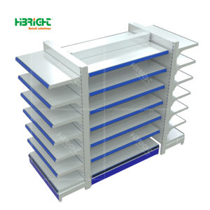 Étagères de supermarché de style américain de luxe Highbright simple face double face multicouche robuste pour les épiceries - Product Image 2