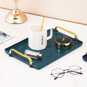 Plaque rectangulaire directe d'usine plateau en <span class=keywords><strong>plastique</strong></span> pour tasse à thé et fruits vaisselle domestique dans le Style Ins pour les cadeaux d'affaires - Product Image 1