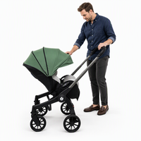 Poussette bébé pliable légère 3 en 1 avec logo personnalisé, marque privée, vente en gros, pour les voyages en plein air