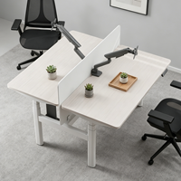 Bureau de travail électrique moderne ergonomique 2 places convertible, réglable en hauteur, avec structure en fer durable, poste de travail assis-debout
