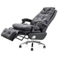 Chaise de bureau exécutive inclinable de luxe moderne et ergonomique en cuir synthétique à alimentation électrique pour PDG