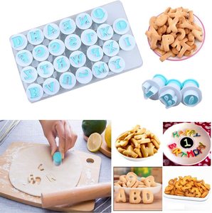 <span class=keywords><strong>Molde</strong></span> <span class=keywords><strong>de</strong></span> plástico versátil para galletas con letras del alfabeto mayúsculas y minúsculas, prensa <span class=keywords><strong>de</strong></span> estampado manual para decoración <span class=keywords><strong>de</strong></span> pasteles - Product Image 3