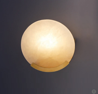 Lámpara de Pared XINZHONG, Arte Mural para Pasillo, Decoración de Sala de Estar, Aplique de Luz LED con Forma de Luna, Piedra Natural, Alabastro Español, Latón