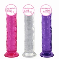 Dildo de simulation, dispositif de masturbation pour femmes, taille extra-large, pénis transparent, jouet sexuel pour adultes