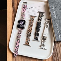 Montre en cuir léopard douce et élégante, compatible avec le bracelet Huawei GT5 FIT3/4/4Pro watch 8/9/10