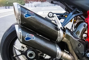 Tube d'échappement double en fibre de carbone de 80mm 90mm 100mm pour moto - Product Image 6