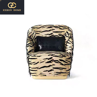 Fauteuil inclinable de luxe en peau de léopard importé de maison italienne élégante Fauteuil de loisirs de salon de luxe