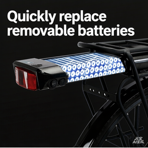 Bicicleta Eléctrica Deportiva Urbana con Panel de Instrumentos Multifunción LCD, Llantas de 28 Pulgadas, Cuadro de Aluminio, Asiento Trasero, Batería de Litio, Motor sin Escobillas - Product Image 6