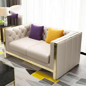 Sectionnel canapé en cuir 3 2 1 de luxe ensemble moderne prix pour salon - Product Image 6