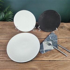 Plato de Cena Estilo Occidental con Diseño de Roca, Diseño Simple, Plato Plano de Cerámica para Filetes y Espaguetis, Plato Redondo para Aperitivos, Venta al por Mayor - Product Image 4