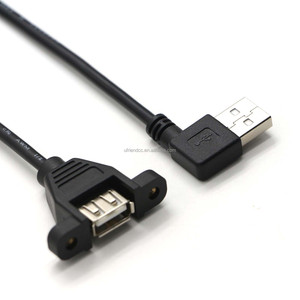 Cable de Extensión USB 2.0 Macho a Hembra para Montaje en Panel con Tornillo de Bloqueo, Cable de Datos de Carga Rápida para Computadora - Product Image 2