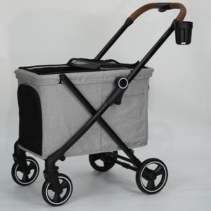 छोटे कुत्तों की आउटडोर गतिविधि के लिए 30 किलोग्राम भार क्षमता के साथ कारखाने प्रत्यक्ष बिक्री फोल्डेबल 4-व्हील पालतू - Product Image 3