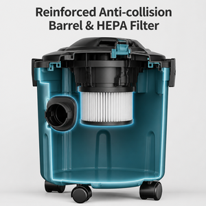 Aspirateur sans fil 21V 15L humide/sec/souffleur, aspirateur industriel haute puissance 60kPa portable pour lavage de voitures et atelier domestique - Product Image 3