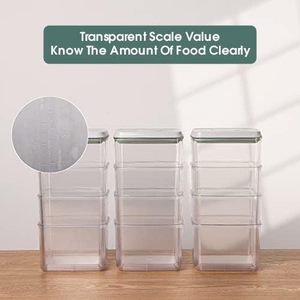 Large <b>Stackable</b> Airtight PET Injection Rectangle Sustainable Multifunction Food Grain Fresh <b>Storage</b> <b>Containers</b> Set with Lids - Product Image 2