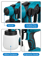 Nouveau pistolet de pulvérisation électrique multifonctionnel de 800 ml, outil de peinture portable pour pistolet de peinture électrique