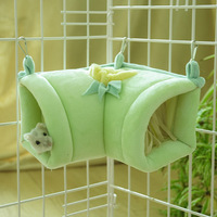 Jouet Tunnel amovible confortable pour petits animaux chaud cobaye cachette maison lapin Tube hamac petits animaux Cage accessoires