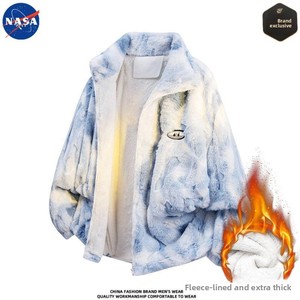 Giacca Bomber da Uomo <span class=keywords><strong>NASA</strong></span> di Alta Qualità in Lana d'Agnello e Cotone, Invernale, Foderata in Pile, Spessa e Calda, Stile Streetwear - Product Image 2