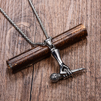 Collier pour homme en acier inoxydable 316L PVD, personnalisé, étanche, style hip-hop punk rock créatif, microphone, best-seller