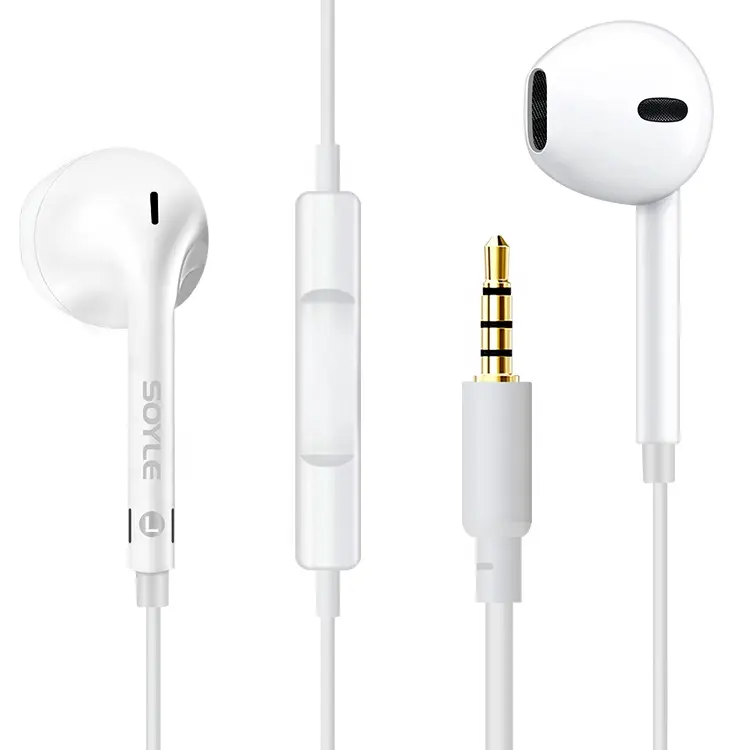 Stereo Noise Canceling portable light weight original iPhone in-ear 1.2m earphones wired Headphones with Mic for apple mobile