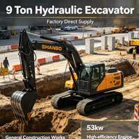 Mini-excavatrice chinoise de qualité supérieure, excavatrice sur chenilles hydraulique de 9 tonnes, moteur haute performance de 53 kW, pour travaux de construction générale