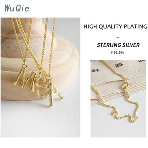 Wuqie <span class=keywords><strong>สร้อย</strong></span>คอ<span class=keywords><strong>ตัว</strong></span><span class=keywords><strong>อักษร</strong></span>ชุบทอง,เครื่องประดับเงินเรียบง่าย<span class=keywords><strong>สร้อย</strong></span>คอจี้ตัว<span class=keywords><strong>อักษร</strong></span> - Product Image 4