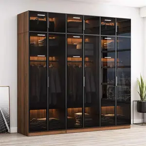 Customize By Drawing Manufacturer Design High Quality Aluminum Alloy Closet All Aluminum Glass Closet