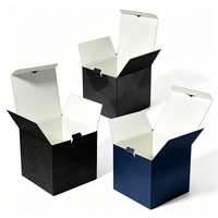 Boîtes en carton rigides noires à couvercle rabattable, sans impression, faible MOQ, pour emballage personnalisé en petites séries pour créateurs indépendants