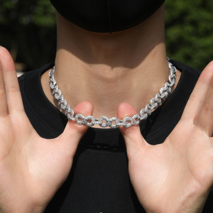 <span class=keywords><strong>Collana</strong></span> Personalizzata Hip Hop Placcata in Rodio con Catena Infinity e Chiusura a Molla 16mm, Zirconi Cubici Brillanti - Product Image 5