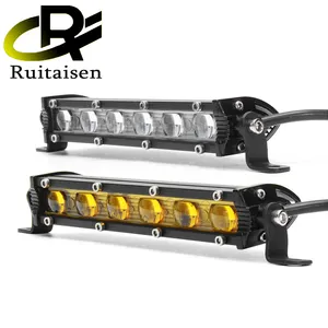 7 pollici Slim LED Bar 30W Spot Beam Lamp 6000K White Light DC 10-30V per auto moto fuoristrada giallo limone fendinebbia impermeabile