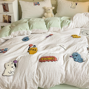 Four Seasons Animal <span class=keywords><strong>Paradise</strong></span> 4-em 1 Duvet Cover Set Soft Waxed Cotton Microfiber Bordado Floral Cartoon para Casa 4 Pcs Toalha" - Product Image 3