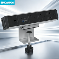 SINOAMIGO UK 16A 2 prises, multiprise de bureau à fixer sur le bureau avec ports USB à charge rapide, prise de courant pour le bureau