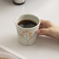 Eastern Rock sekali pakai gaya Korea Instagram ditarik tangan ilustrasi bunga keramik cangkir kopi