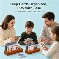 Porte-cartes pour jeux de cartes, support de jeu de cartes en bois, porte-cartes pour enfants, porte-cartes Canasta pour jeux Uno et Poker