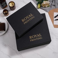 Boîte cadeau en papier noir personnalisée, boîte d'emballage rigide, impression de logo en feuille d'or pour emballage de vente au détail haut de gamme