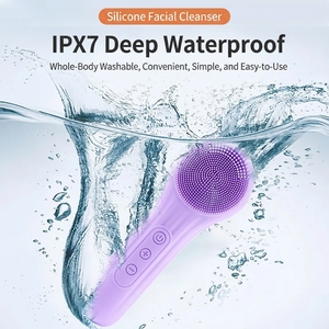<b>Heated</b> Silicone Facial Cleansing <b>Brush</b> Constant Temperature Sonic Vibration Face Cleanser Massager 6 Gears Skin Care Device - Product Image 2
