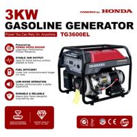 Groupe électrogène à essence 3 kW à faible consommation de carburant, moteur Honda GP200 OHV avec disjoncteur et panneau voltmètre, certifié CE