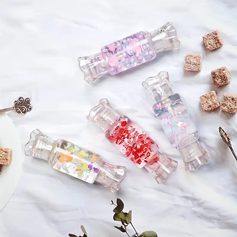 Neuankömmling Balsamo Labial Candy Glitter Bio benutzer definierte Lippen ätherische Balsam Öl Feuchtigkeit creme