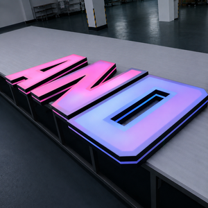 Letrero Luminoso LED con Logo y Marco RGB Personalizado, Letras LED 3D con Iluminación Dinámica RGB para Bar, <span class=keywords><strong>Tienda</strong></span> o Comercio - Product Image 1