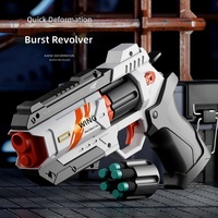 Mecha transformable pour enfants, pistolet revolver, balles en mousse souple, jouet de tir interactif, plus de 14 ans