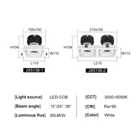 Spot LED COB sans cadre anti-éblouissement encastré pour magasin de bijoux et montres de luxe