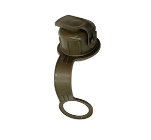 DF407 Cantimplora portátil para deportes al aire libre, verde oliva, tapa M1 con correa antipérdida extraíble - Product Image 1