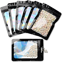 Bolsa con cremallera Mylar de aluminio impresa personalizada, bolsa de embalaje de plástico con cierre de cremallera, adornos artesanales de joyería, bolsa de plástico reutilizable