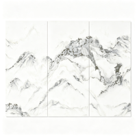 Carreaux muraux en porcelaine Yanting à motif de montagne en encre chinoise, surface brillante, imperméables, 1200x2400mm, pour restaurants et salons