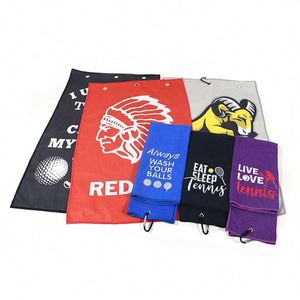 Serviettes de nettoyage pour sacs de golf personnalisées avec logo, en microfibre gaufrée, avec mousqueton - Product Image 4