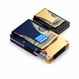 Cartera Minimalista Metálica de Alta Gama con Bloqueo RFID para Hombre, Tarjetero Ultrafino de Aluminio, Antirrobo, para Tarjetas de Crédito - Product Image 1