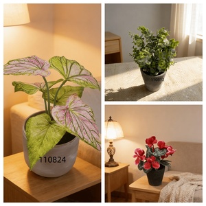 ต้นฟิตโทเนียปลอมสีขาวในกระถาง จัดส่งรวดเร็ว ต้นไม้ประดิษฐ์เสมือนจริงสำหรับตกแต่งสวนในร่ม - Product Image 5