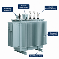 Transformateur de puissance immergé dans l'huile triphasé Wanbo-415 Wanbo S13 1250 kVA 10 kV 0,4 kV pour la distribution