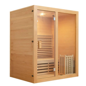 Tốt Nhất Bán 3-Người Thiết Kế Hiện Đại Trong Nhà Hơi Nước Tắm Hơi Canada Hemlock Tuyết Tùng Đỏ Với Bếp Điện Sưởi Ấm Cho Căn Hộ Sử Dụng - Product Image 2